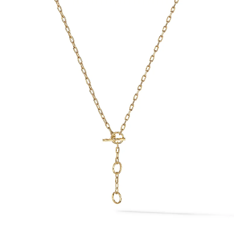 Modern Pendant Necklace-DY Madison® Three Ring Chain Necklace in 18K Yellow Gold\, 3mm