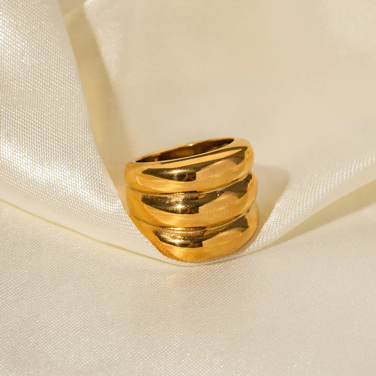 Gold Eternity Ring-Ig Style Geometric Stainless Steel Plating 18k Gold Plated Rings