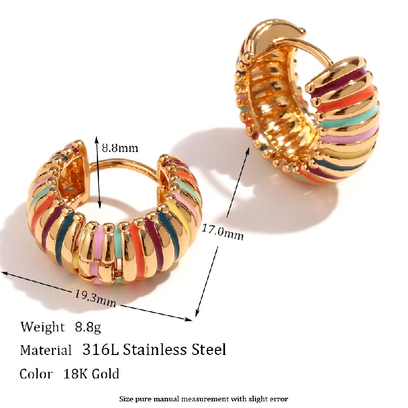 19mm Color Grain Drip Ear Ring