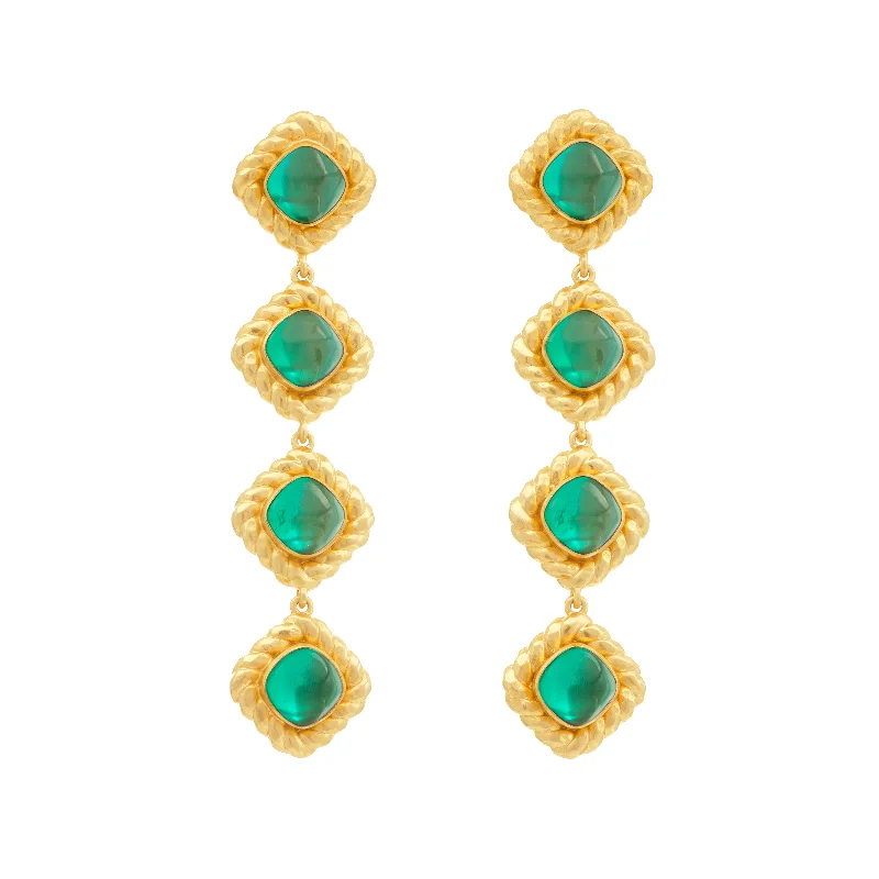 Modern Drop Earrings-Annabella Earrings Emerald Green Quartz