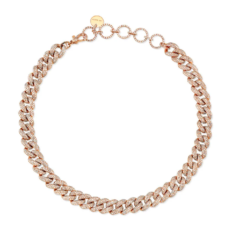 Eco-Friendly Necklace-DIAMOND PAVE ESSENTIAL LINK NECKLACE