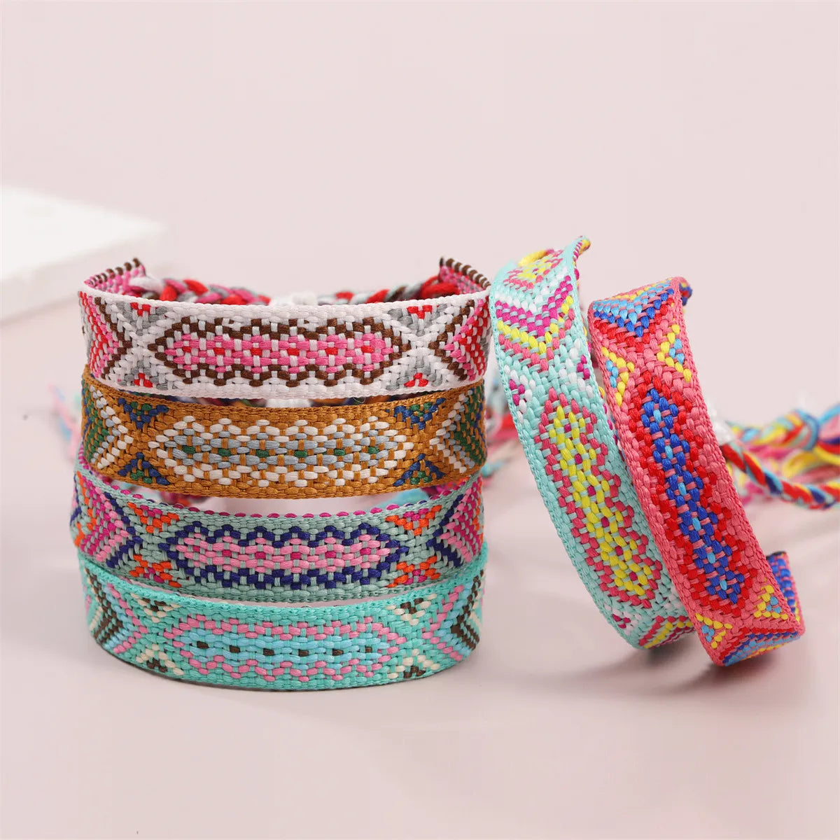 Custom Link Bracelet for Men-Ethnic Style Geometric Polyester Cotton Knitting Unisex Bracelets