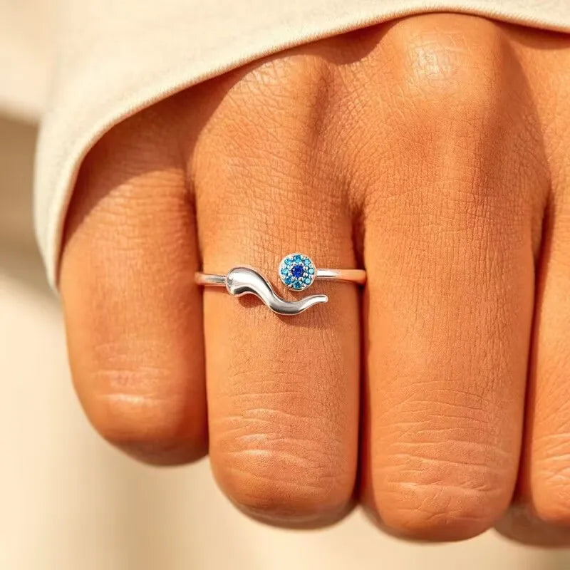 Engagement Ring with Sapphire Halo-Simple Style Round Copper Inlay Zircon Rings