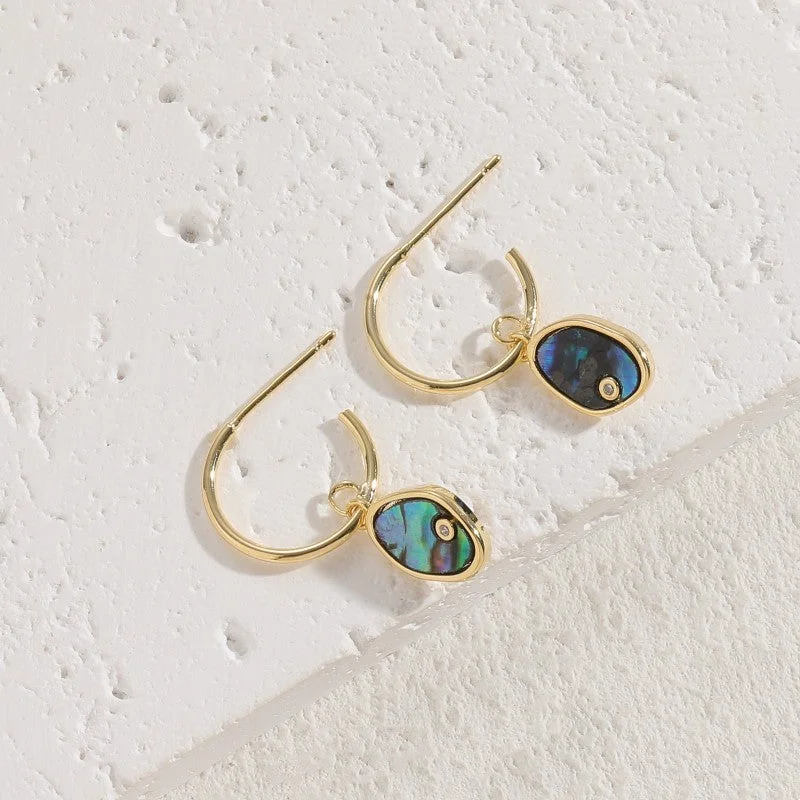 Oval Abalone Shell Earrings