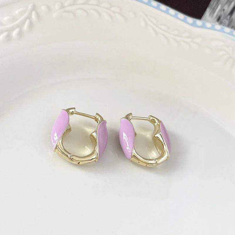 2# Purple Dripping Oil U-Shaped Ear Clip