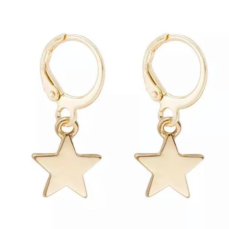 Crystal Drop Earrings-Star Dangle Earrings