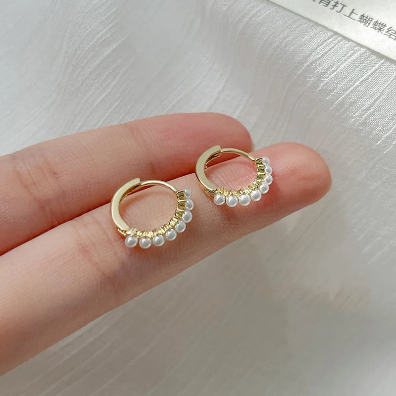 High-Gloss Pearl Earrings [14K Real Gold Plating]]