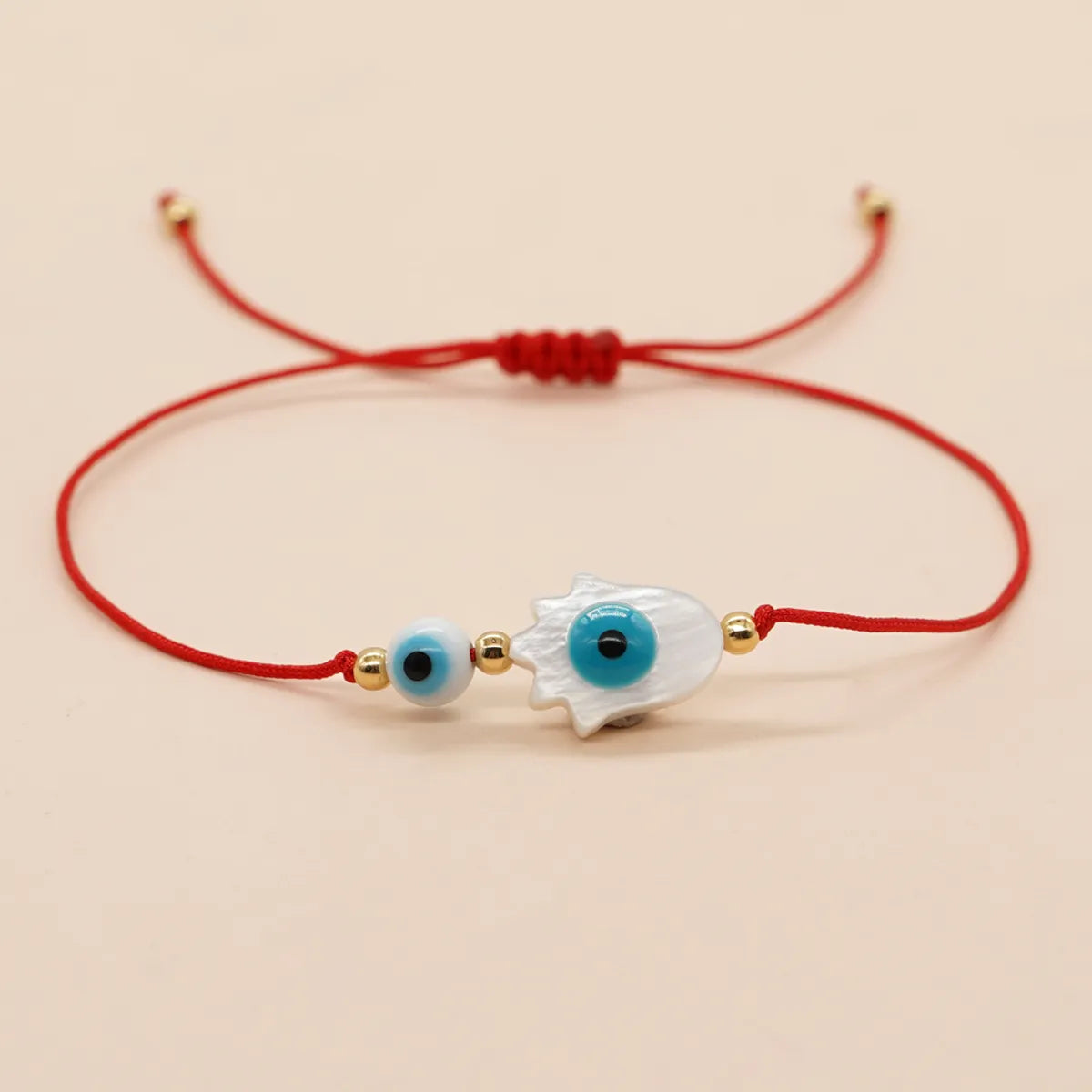 Beaded Friendship Bracelet for Best Friends-Ethnic Style Devil's Eye Palm Glass Shell Beaded Handmade Women's Bracelets