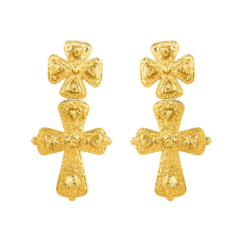 Gold and Diamond Earrings-Donatella Earrings