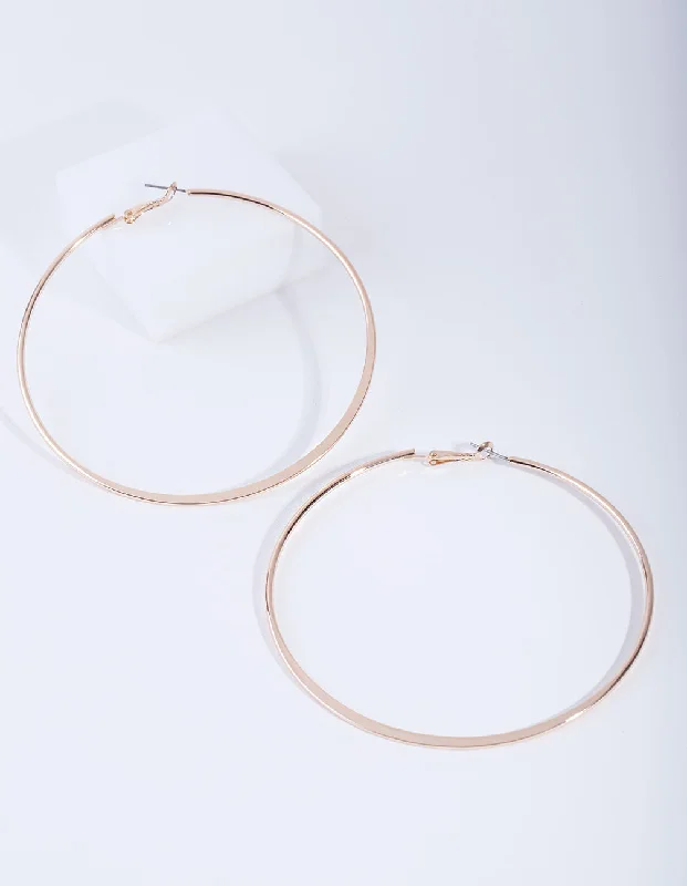 Custom Silver Earrings-Gold Flat Edge Hoop 9cm Earring Pack