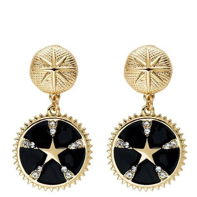 Modern Silver Earrings-Bright Star Dangle Earring