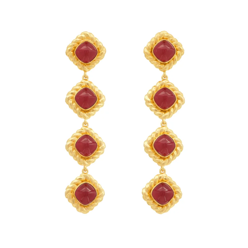 Small Gemstone Earrings-Annabella Earrings Ruby Quartz