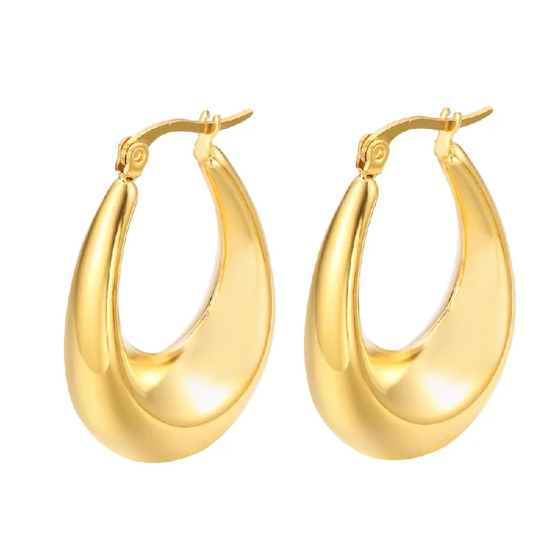 U-Shaped Blade Earrings Golden CP-01