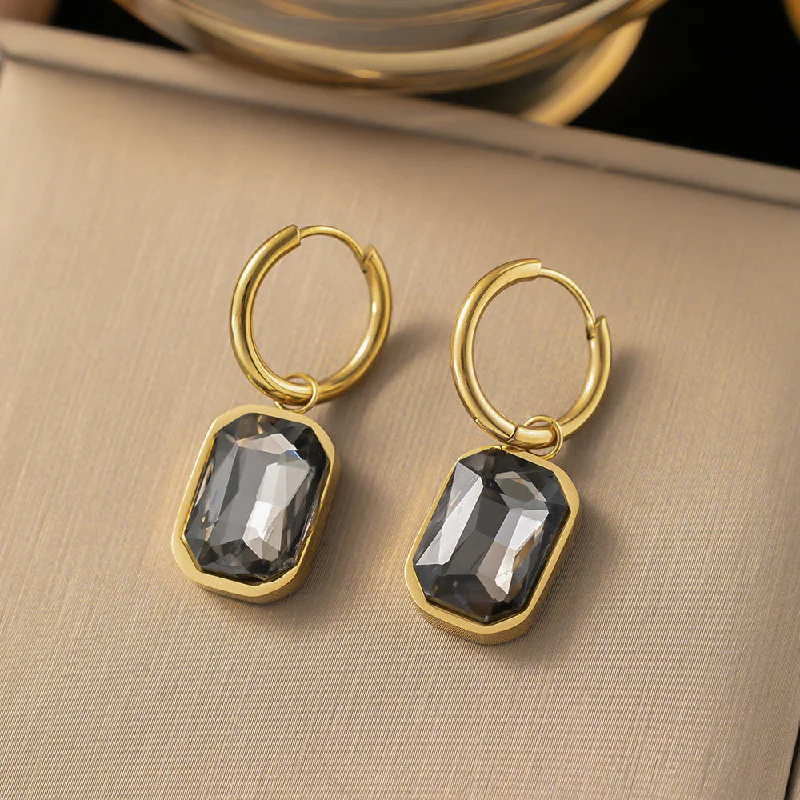 Gray Earrings Gold