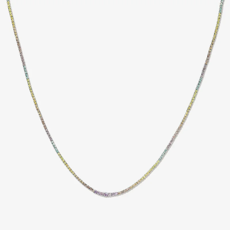 Pearl Pendant Necklace-Hanley rainbow tennis necklace