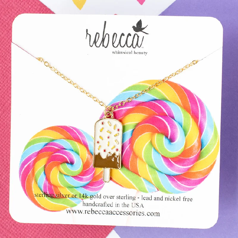 Adjustable Necklace for Women-Dipped Ice Cream Enamel Charm Necklace Children's Jewelry