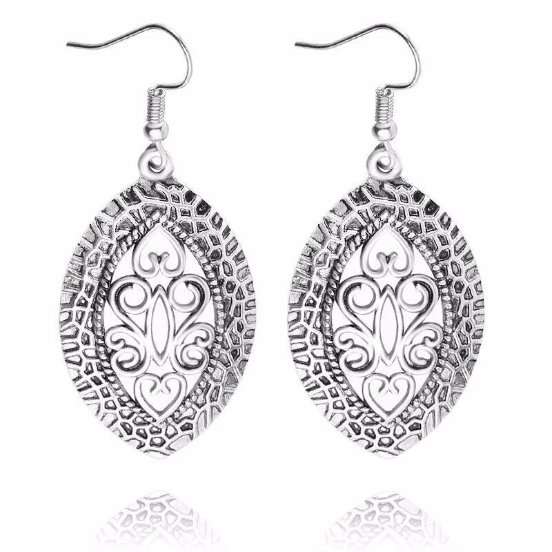 Customizable Silver Earrings-Tara Retro Earring Drop Dangle Earring