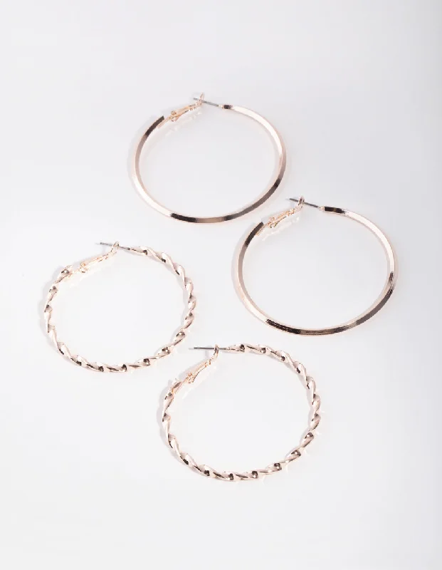 Simple Pearl Drop Earrings-Rose Gold Ultimate Pack Hoop Earring