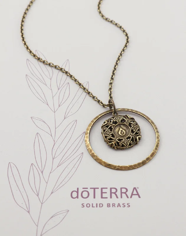 Personalized Gold Necklace-doTERRA STRENGTH Diffuser Necklace