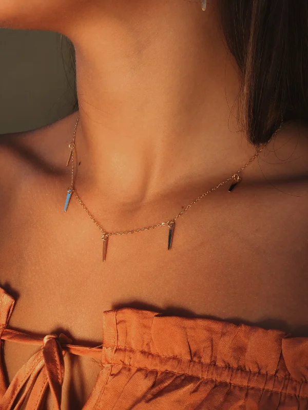 Designer Charm Necklace-Dainty Lil Spike Choker to Necklace