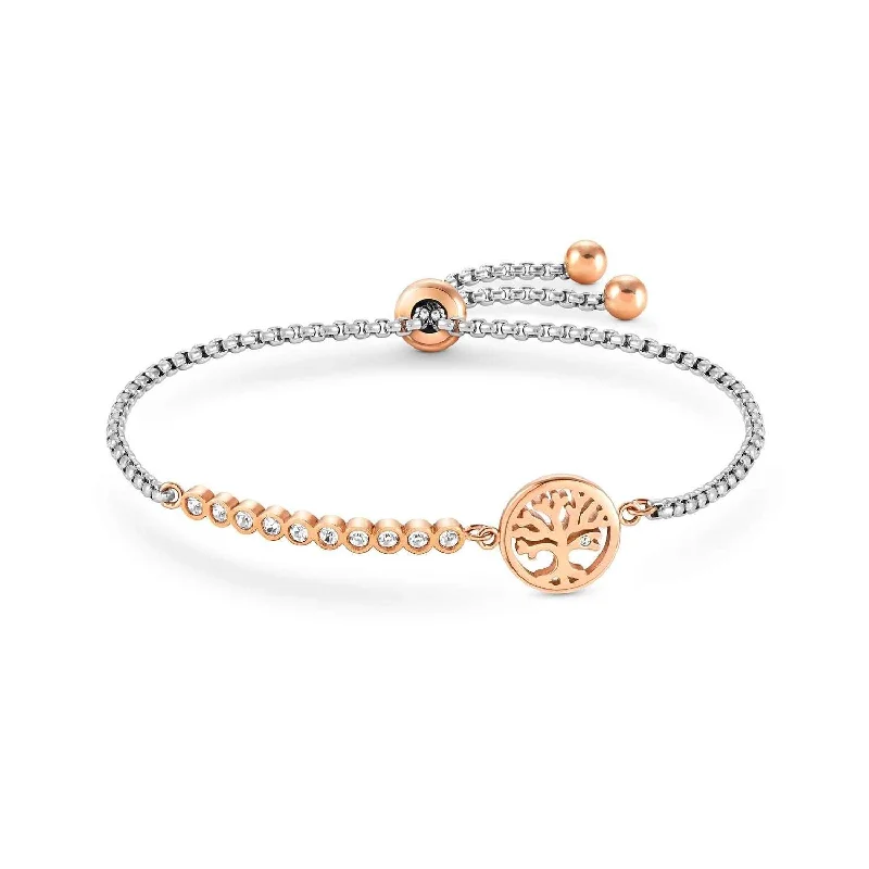 Unique Gemstone Bracelet-Nomination Milleluci Silver and Rose Gold Tree of Life Bracelet