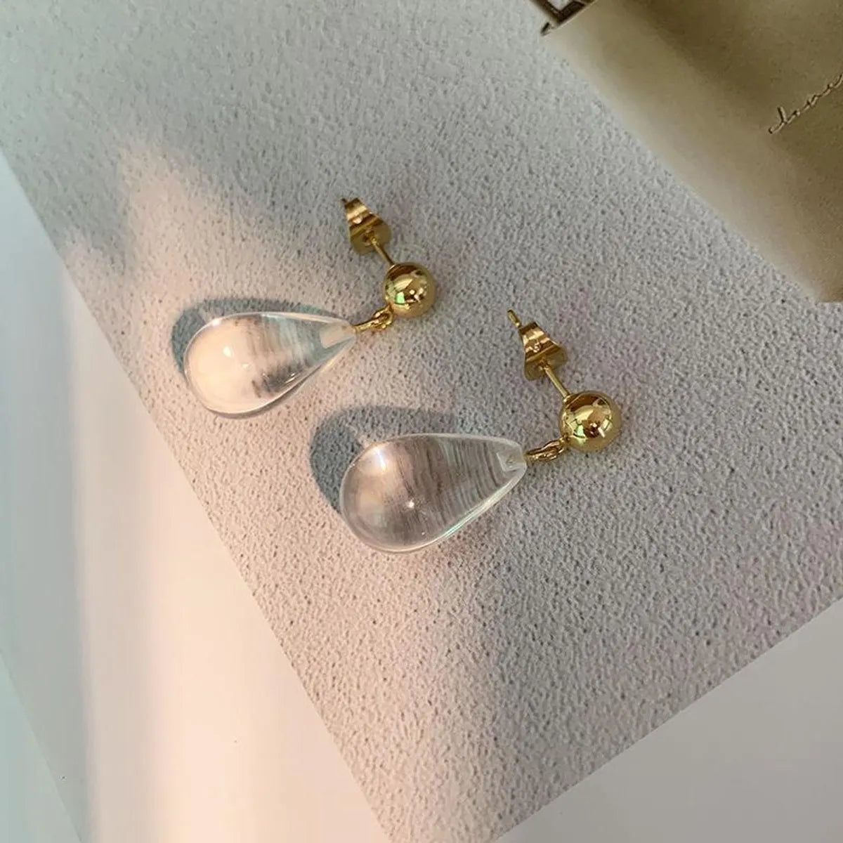 1 Pair Retro Water Droplets Plating Copper Drop Earrings