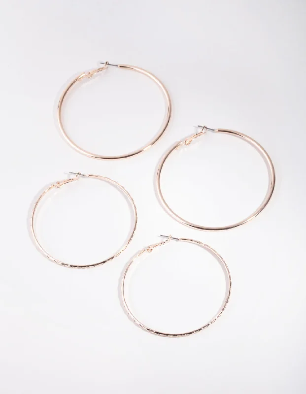 Crystal Cluster Earrings-Rose Gold 60mm Pack Hoop Earring