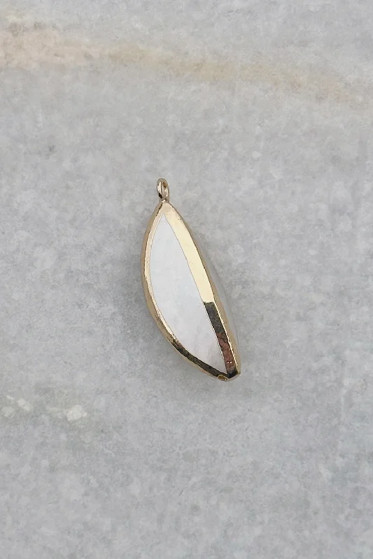 Delicate Gold Necklace-Angled MOP Shape Charm