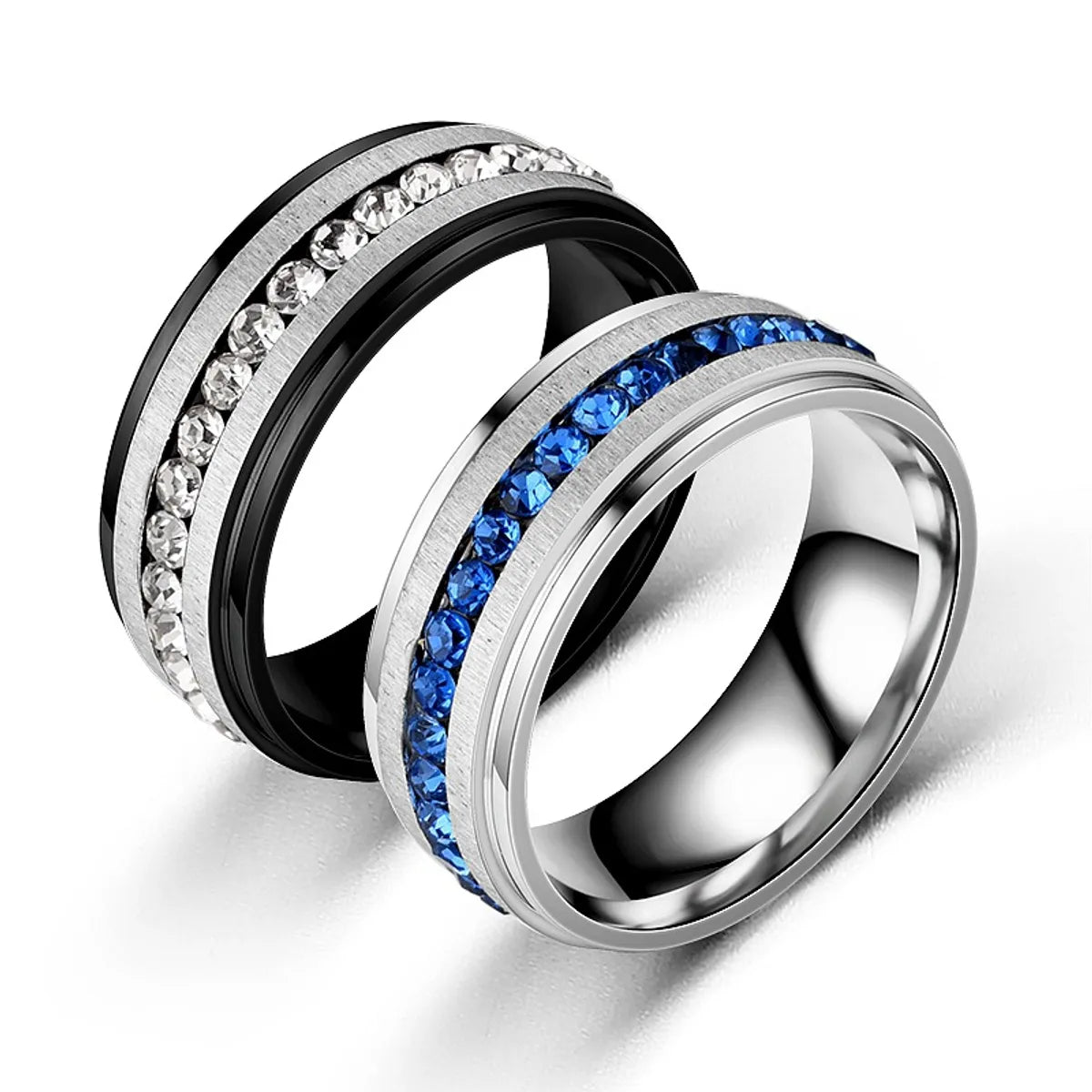 Personalized Diamond Ring-Wholesale Stainless Steel Full Color Diamonds Ring Gooddiy