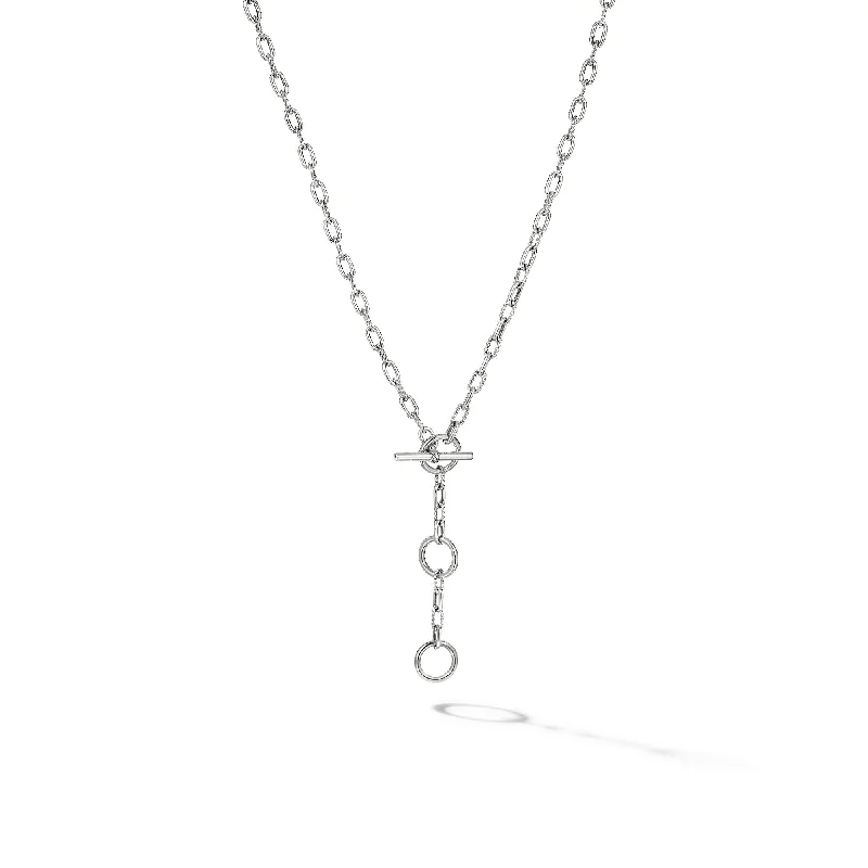 Elegant Choker Necklace for Weddings-DY Madison® Three Ring Chain Necklace in Sterling Silver\, 3mm