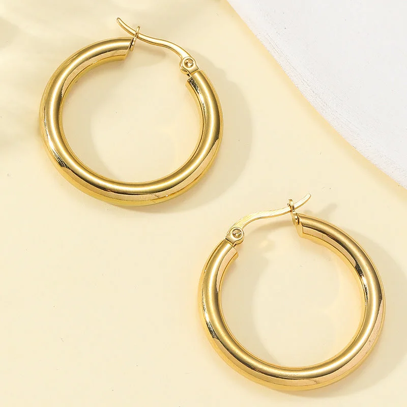 YMD-ES-018 Glossy Earrings-Gold