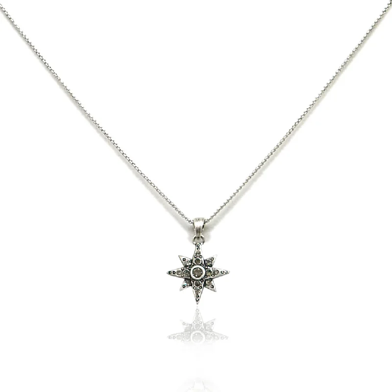 Classic Heart Necklace-VINTAGE SILVER STARDUST PENDANT NECKLACE