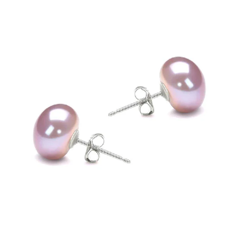 Modern Style Earrings-Freshwater Pearl Stud Earrings Lavender