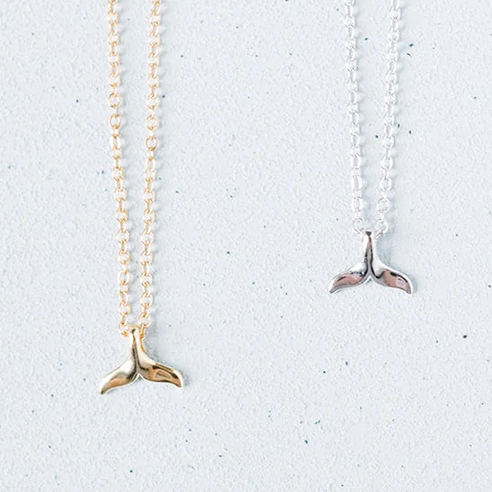 Butterfly Necklace for Women-Whale Tail Charm Necklace