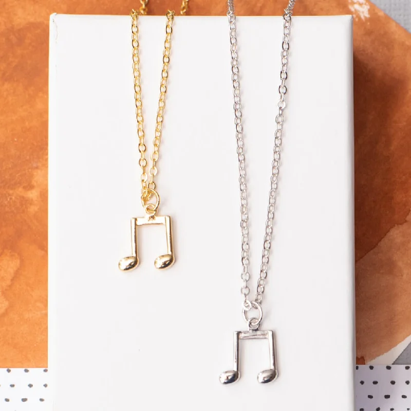 Opal Necklace for Women-Music Medium Note Charm Necklace