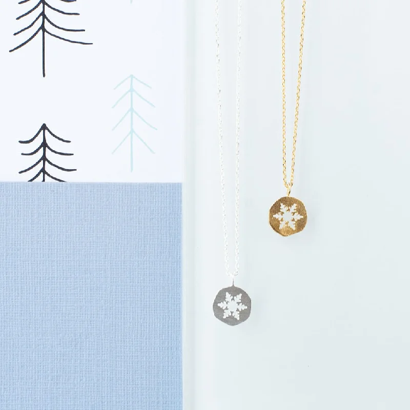 Black Diamond Necklace-Snowflake Cut Out Necklace