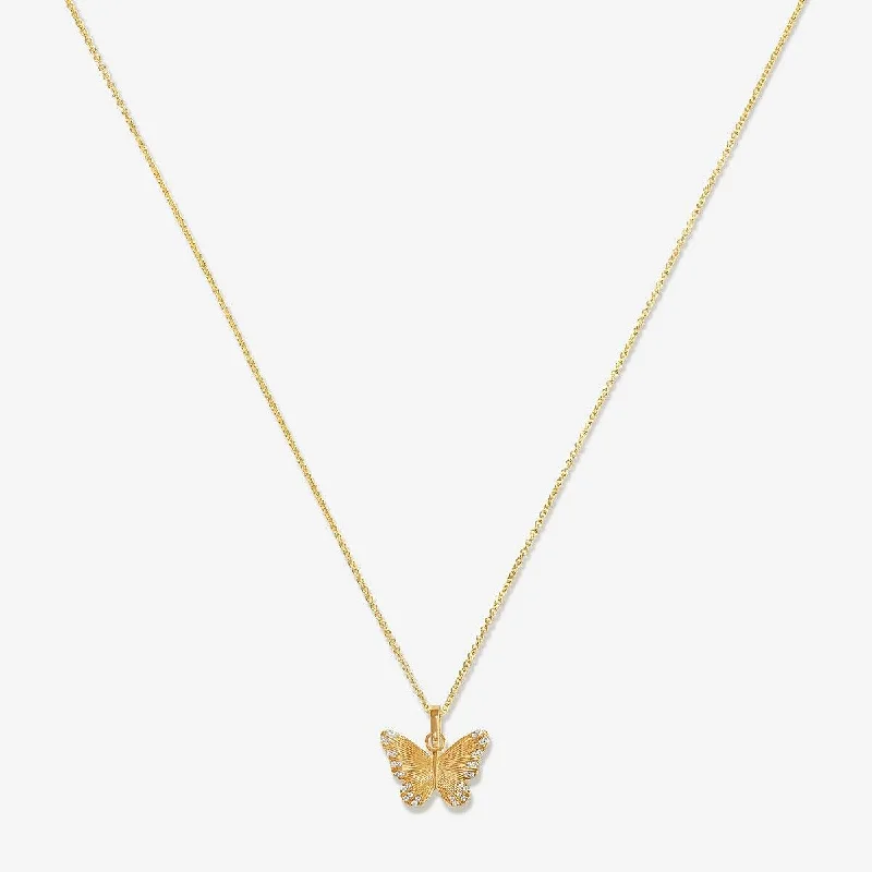 Luxury Diamond Necklace-Pavel butterfly charm necklace