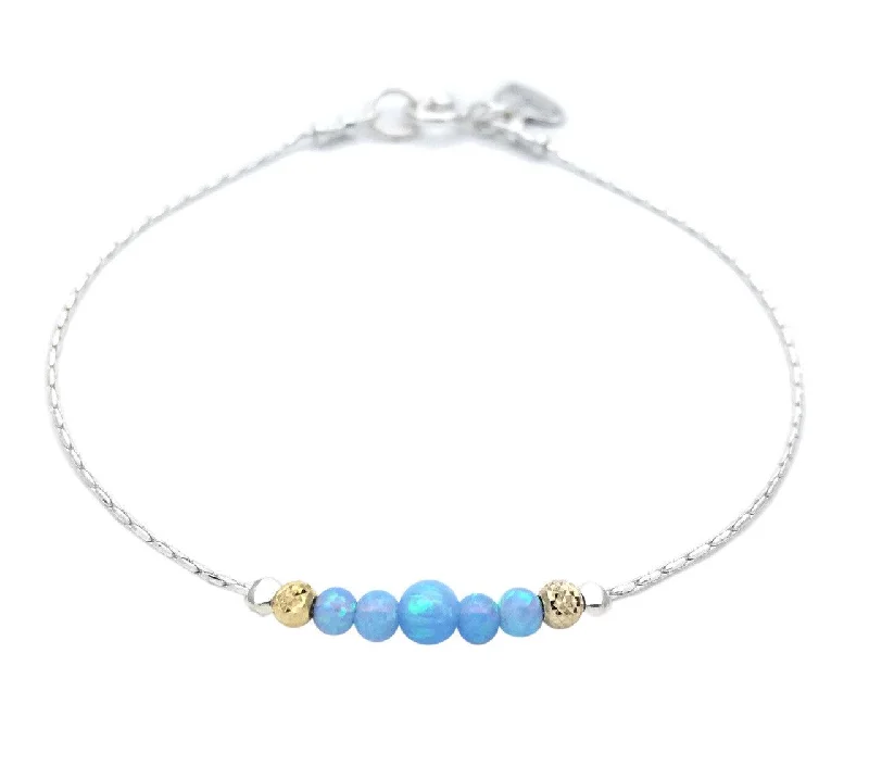 Gold Knot Bracelet-Aviv Blue Opal Bracelet