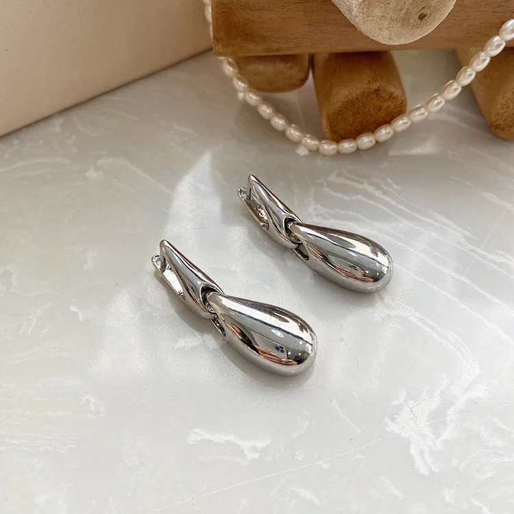 Silver Water Drop Ear Clip