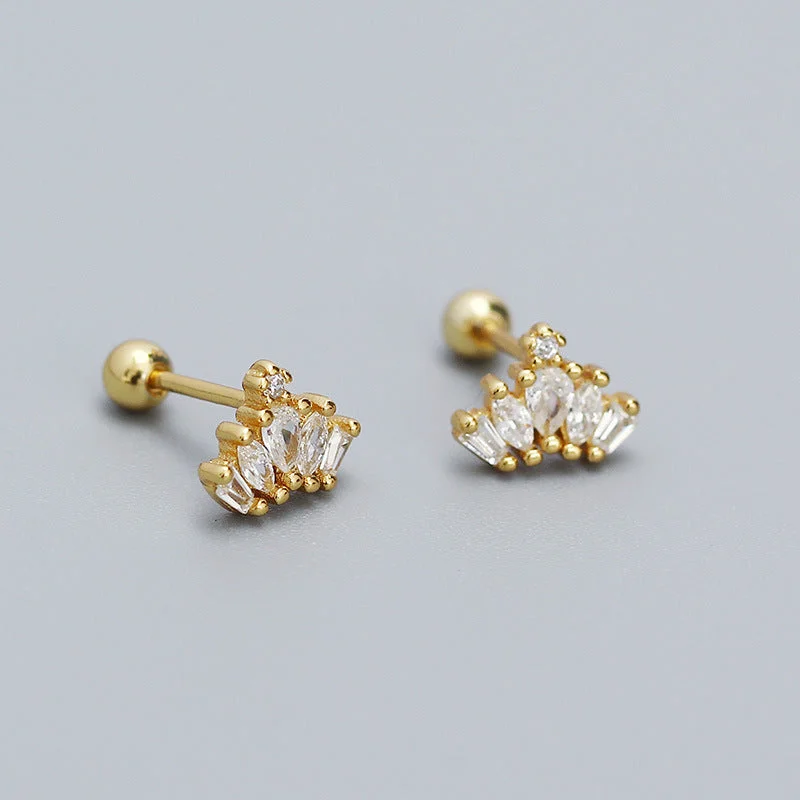 Irregular Pleated Earrings-Yellow Gold