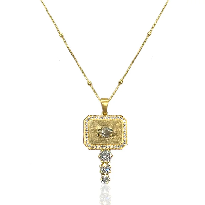 Double Pendant Necklace-GOLD DALIA NECKLACE