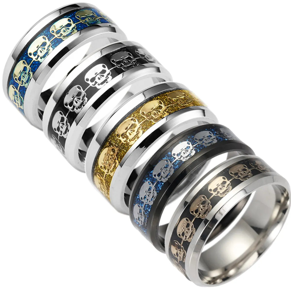 Personalized Wedding Ring Set-Fashion Geometric Stainless Steel No Inlaid