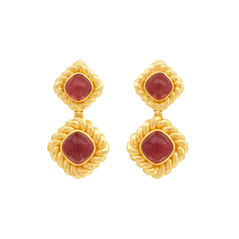 Beautiful Pearl Earrings-Carlotta Earrings Ruby Quartz