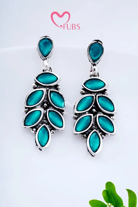 Fancy Earrings for Weddings-Blossom Leaf Drops Earrings