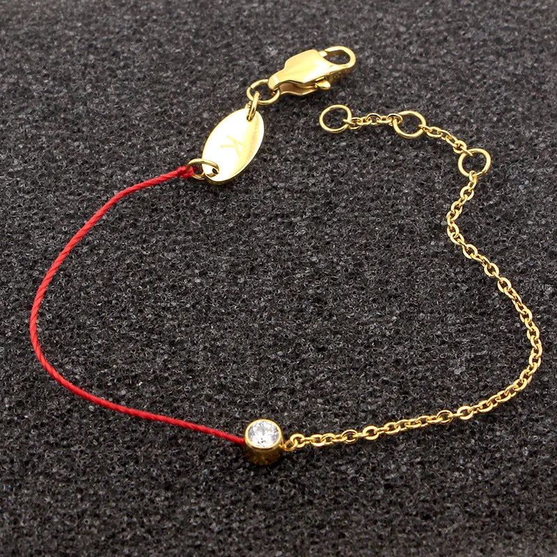 Gold Half Chain Single Diamond Bracelet 15+5