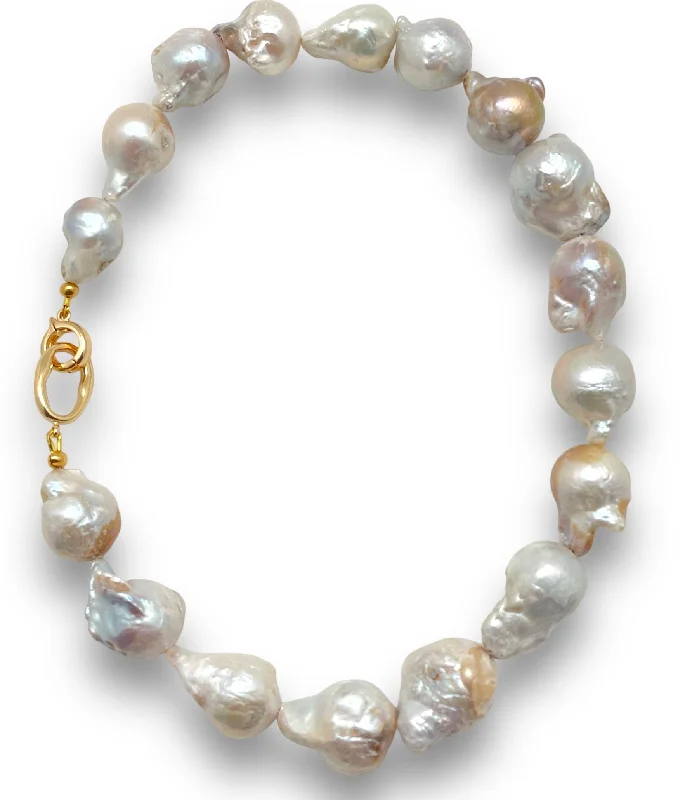 Classic Beaded Necklace-Large Baroque Pearl Necklace