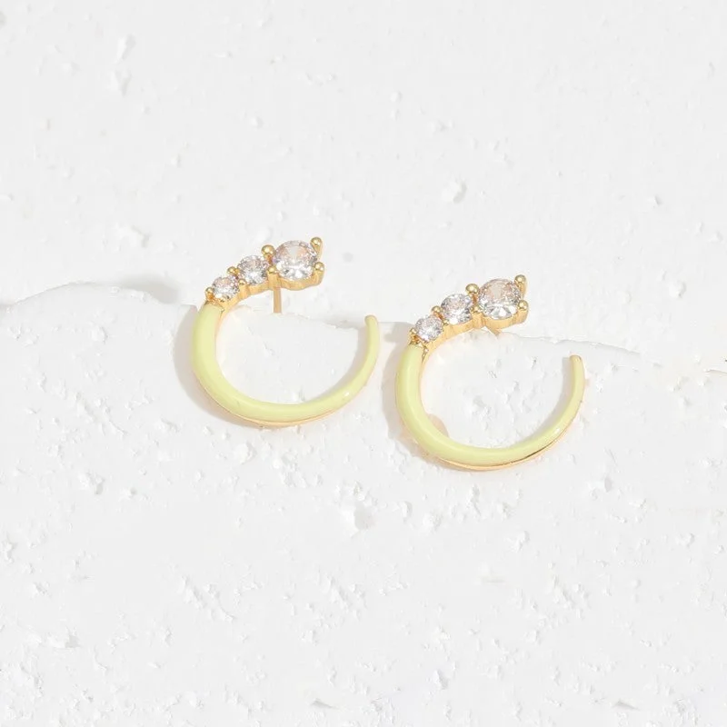 Yellow Dripping Zircon Earrings