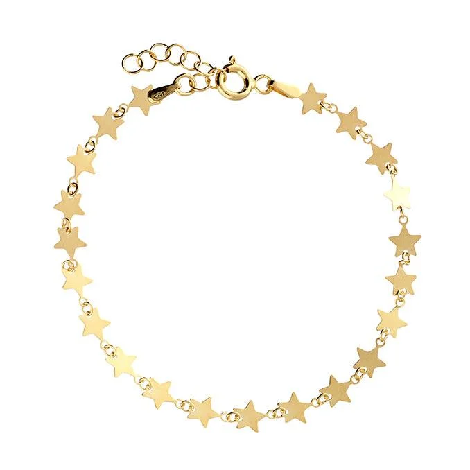 Sterling Silver Bracelet-Stars Bracelet - Gold