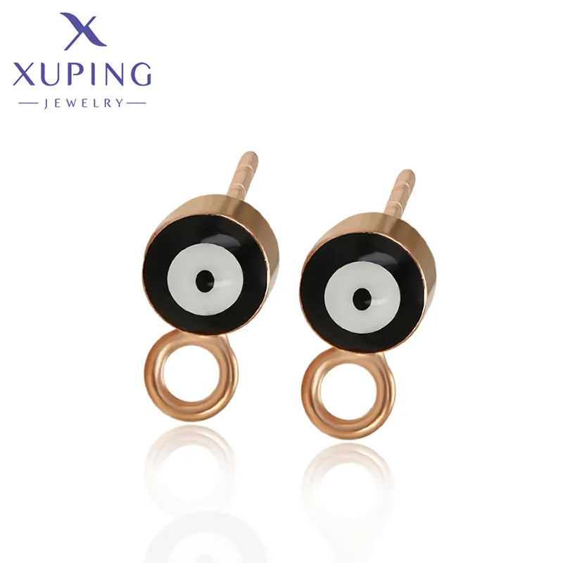 1 Pair Simple Style Geometric Eye Enamel Plating Copper 18K Gold Plated Ear Studs