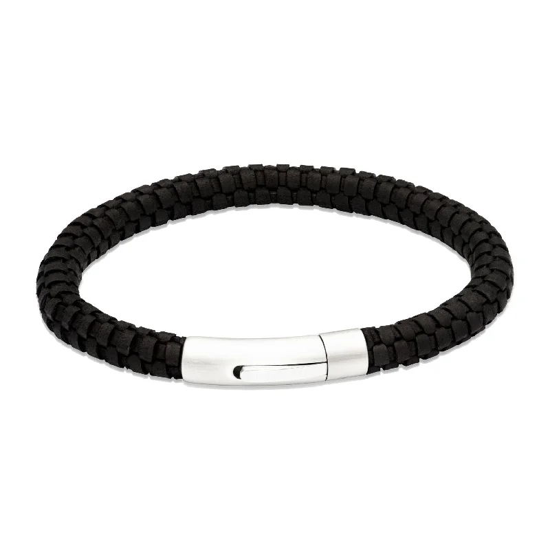 Statement Gold Bracelet-Unique & Co Black Leather Bracelet